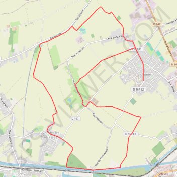 Itinéraire Le Canteleu - Violaines, distance, dénivelé, altitude, carte, profil, trace GPS