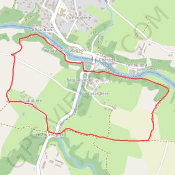 Itinéraire Beau rivage vers Boussay, distance, dénivelé, altitude, carte, profil, trace GPS