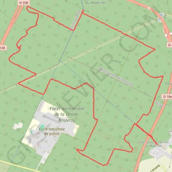 Itinéraire Foret de Oissel, distance, dénivelé, altitude, carte, profil, trace GPS