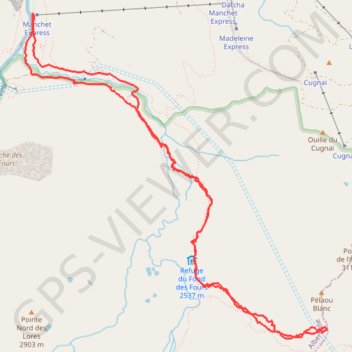 Itinéraire Col sud du Pélaou Blanc, distance, dénivelé, altitude, carte, profil, trace GPS