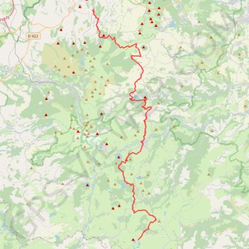 Itinéraire Grande Traversée du Massif Central, distance, dénivelé, altitude, carte, profil, trace GPS