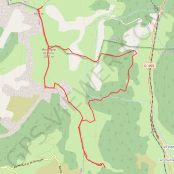 Itinéraire Jocou depuis le col de la croix hautes, distance, dénivelé, altitude, carte, profil, trace GPS