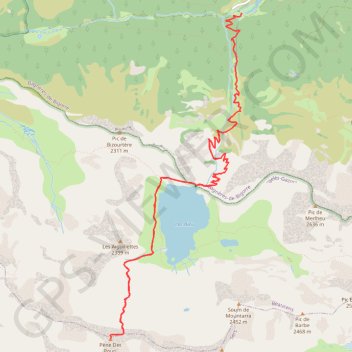 Itinéraire _Pene-Det-Pouri-depuis-le-Chiroulet, distance, dénivelé, altitude, carte, profil, trace GPS