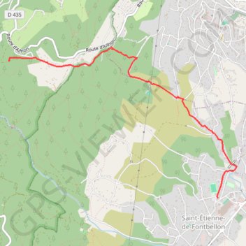 Itinéraire Saint etienne fontbellon ailhon, distance, dénivelé, altitude, carte, profil, trace GPS
