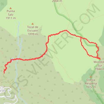 Itinéraire Mondoto, distance, dénivelé, altitude, carte, profil, trace GPS