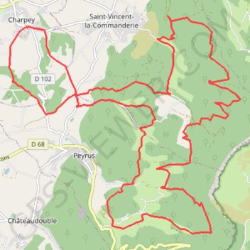 Itinéraire Depart-charpey, distance, dénivelé, altitude, carte, profil, trace GPS