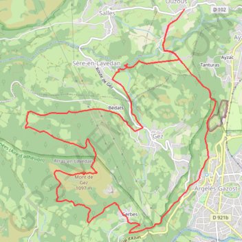Itinéraire Mont de Gez depuis Ouzous, distance, dénivelé, altitude, carte, profil, trace GPS