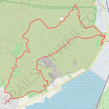 Itinéraire LEBON_lapalme_16kmon_parcours, distance, dénivelé, altitude, carte, profil, trace GPS