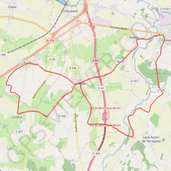 Itinéraire Du Beuvron à la Sélune, distance, dénivelé, altitude, carte, profil, trace GPS