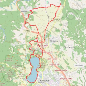 Itinéraire bañoles - Tour du lac, distance, dénivelé, altitude, carte, profil, trace GPS