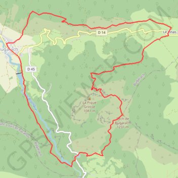 Itinéraire Le Pech de Bugarach, distance, dénivelé, altitude, carte, profil, trace GPS