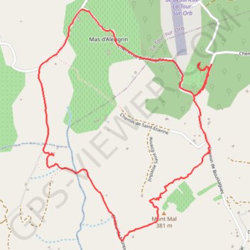 Itinéraire Village capitelles, distance, dénivelé, altitude, carte, profil, trace GPS