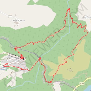 Itinéraire La Vinzelle, distance, dénivelé, altitude, carte, profil, trace GPS