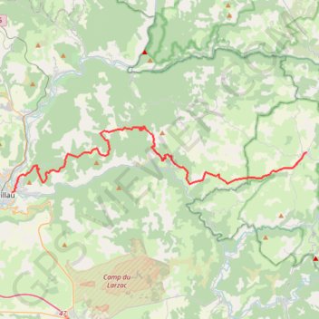 Itinéraire Grillau - Lanuejols 40-1290, distance, dénivelé, altitude, carte, profil, trace GPS