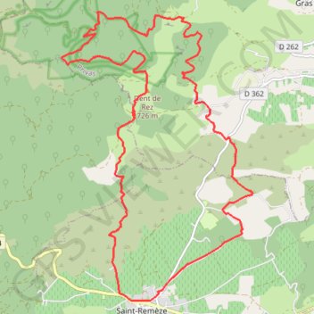 Itinéraire Dent de Rez, col de Baravon, Gogne, Saint Remèze, distance, dénivelé, altitude, carte, profil, trace GPS