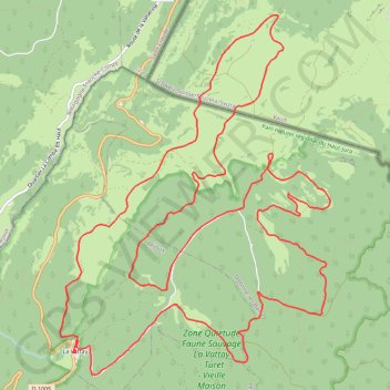 Itinéraire Les pistes de La Vattay (haut Jura), distance, dénivelé, altitude, carte, profil, trace GPS