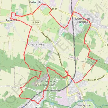 Itinéraire Marolles, distance, dénivelé, altitude, carte, profil, trace GPS