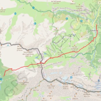 Itinéraire Bujaruelo - Gavarnie, distance, dénivelé, altitude, carte, profil, trace GPS