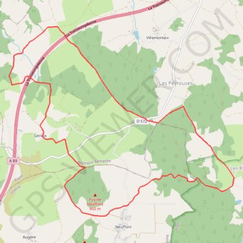 Itinéraire Puy de Neuffont - Bromont-Lamothe, distance, dénivelé, altitude, carte, profil, trace GPS