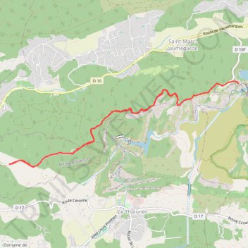 Itinéraire Bibémus Bimont, distance, dénivelé, altitude, carte, profil, trace GPS