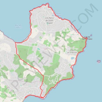 Itinéraire De la Plage de Pampelonne à la Baie des Canebiers, distance, dénivelé, altitude, carte, profil, trace GPS