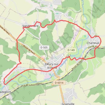 Itinéraire Radepont, distance, dénivelé, altitude, carte, profil, trace GPS