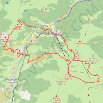 Itinéraire Rando Griou Plomb du cantal, distance, dénivelé, altitude, carte, profil, trace GPS