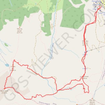 Itinéraire Jovet Becoin, distance, dénivelé, altitude, carte, profil, trace GPS