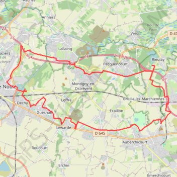 Itinéraire Le chemin des Galibots - Sin-Le-Noble, distance, dénivelé, altitude, carte, profil, trace GPS