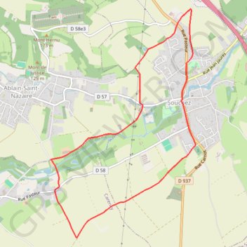 Itinéraire Les Talus - Souchez, distance, dénivelé, altitude, carte, profil, trace GPS