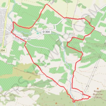Itinéraire Cavanac-9,7km, distance, dénivelé, altitude, carte, profil, trace GPS