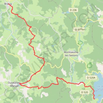 Itinéraire Circuit dans le Morvan Etape 4, distance, dénivelé, altitude, carte, profil, trace GPS