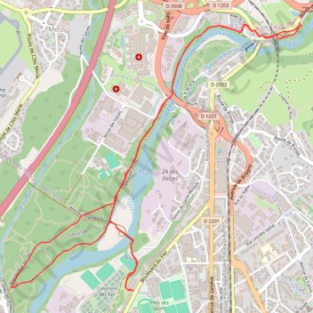 Itinéraire Les bords du Fier, distance, dénivelé, altitude, carte, profil, trace GPS