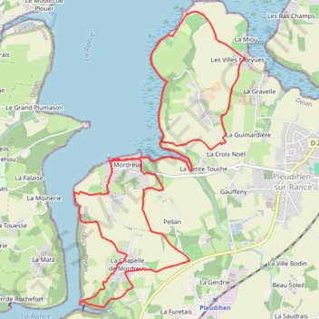 Itinéraire Pleudihen-sur-Rance - Mordreuc et les bords de Rance, distance, dénivelé, altitude, carte, profil, trace GPS