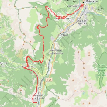 Itinéraire GTHA J1 Briançon L'Argentière-20614124, distance, dénivelé, altitude, carte, profil, trace GPS