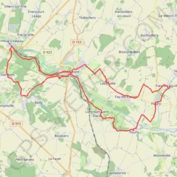 Itinéraire De Fresne-Léguillon à Chambors, distance, dénivelé, altitude, carte, profil, trace GPS