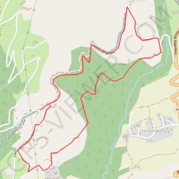 Itinéraire Charence Nivoul-Gontiers, distance, dénivelé, altitude, carte, profil, trace GPS