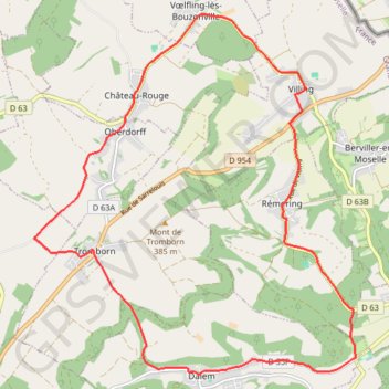 Itinéraire Circuit entre Nied et Warndt, distance, dénivelé, altitude, carte, profil, trace GPS