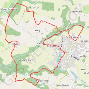 Itinéraire Le circuit de Trémondet - Noyal-Muzillac, distance, dénivelé, altitude, carte, profil, trace GPS