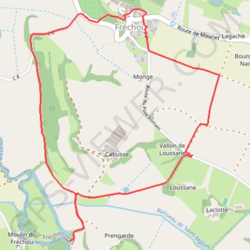 Itinéraire Le Fréchou, le pays des frênes, distance, dénivelé, altitude, carte, profil, trace GPS