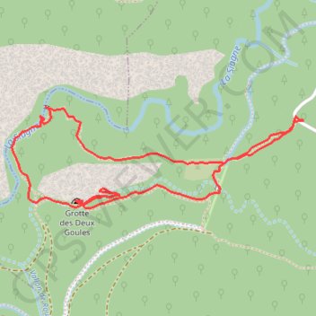 Itinéraire Randonnée Ponadieu, en boucle (et grotte des 2 goules), distance, dénivelé, altitude, carte, profil, trace GPS