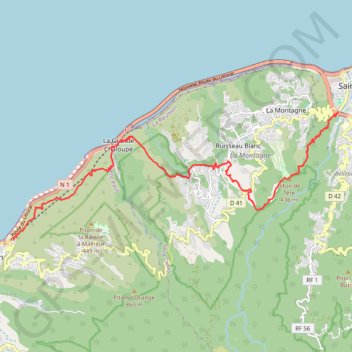 Itinéraire De la Possession à Saint-Denis par le chemin des Anglais et le Colorado, distance, dénivelé, altitude, carte, profil, trace GPS