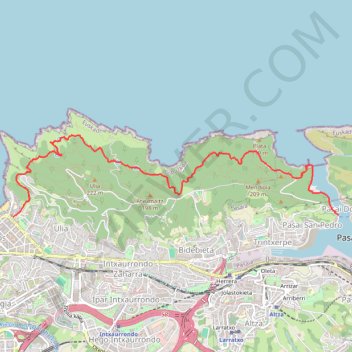 Itinéraire Hendaye, Pasaia, distance, dénivelé, altitude, carte, profil, trace GPS