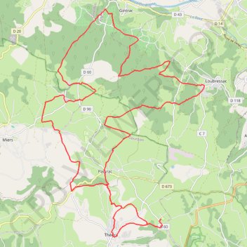 Itinéraire Les Bourruts - Thégra, distance, dénivelé, altitude, carte, profil, trace GPS