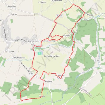 Itinéraire PARCOURS MARCHE 12KM, distance, dénivelé, altitude, carte, profil, trace GPS