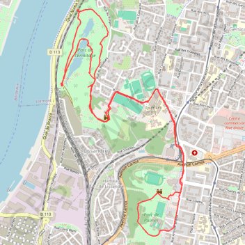 Itinéraire Le parc Palmer de Cenon, distance, dénivelé, altitude, carte, profil, trace GPS