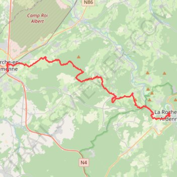 Itinéraire La-Roche-en-Ardenne, Warisy, Hodister, Chéoux, Verdenne, Marche-en-Famenne, distance, dénivelé, altitude, carte, profil, trace GPS