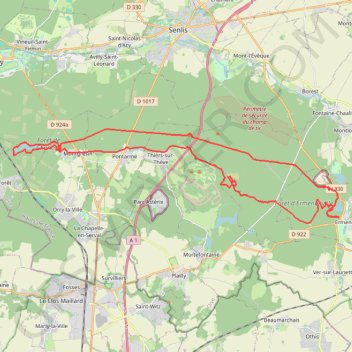 Itinéraire Sortie Ermenonville avec une belle petite équipe, merci aux guides, distance, dénivelé, altitude, carte, profil, trace GPS