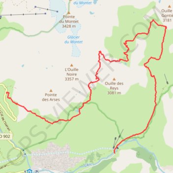 Itinéraire Bessans - Le col des Reys, distance, dénivelé, altitude, carte, profil, trace GPS