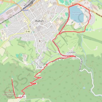 Itinéraire Montée de la Croix - Autun, distance, dénivelé, altitude, carte, profil, trace GPS